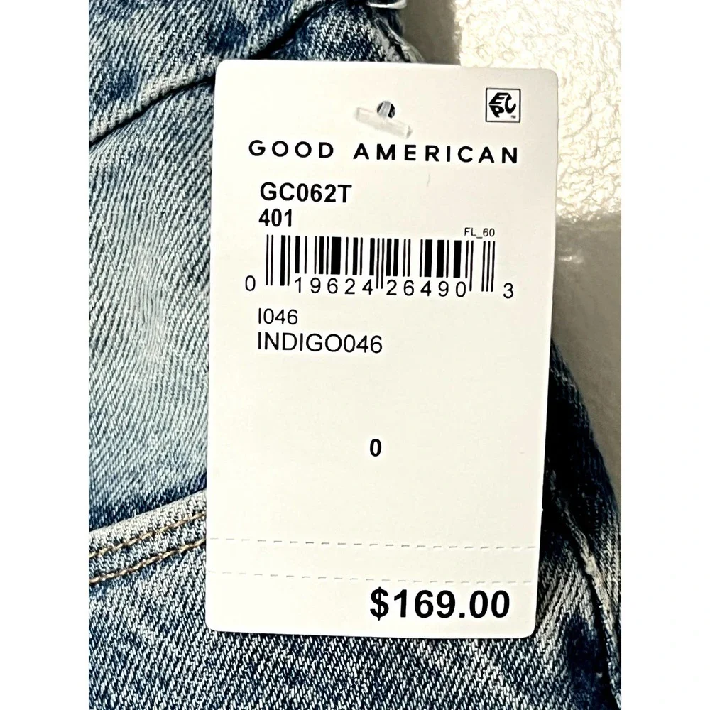 NWT Good American Classic Fit Skinny Fit High Rise Jeans Indigo Womens Size 0/25 - Picture 5 of 10